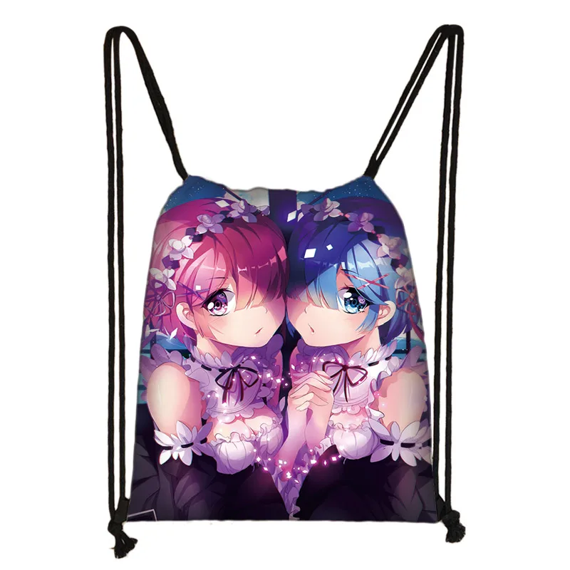 skdzero17 Re: Zero kara Hajimeru Isekai Seikatsu сумка на шнурке женская сумка для хранения аниме Emilia Rem молодежный рюкзак Детская сумка в подарок - Цвет: skdzero17