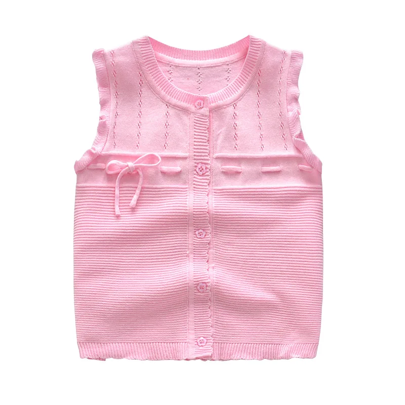 

2019 Autumn And Winter Korean-style New Style Kids' Sweater Girls Pure Cotton Knitted Vest Baby Pure Cotton Waistcoat