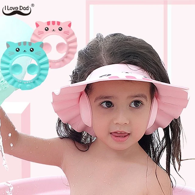 Gorro de champú ajustable para bebé, gorro de ducha impermeable para niños,  visera de baño para niños, lindo gorro de protección para el cabello para  lavado infantil para protección ocular