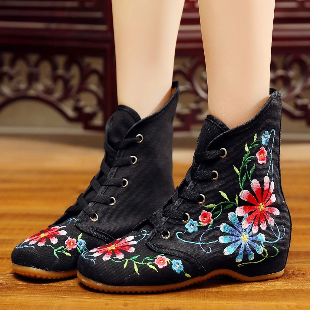 embroidered booties