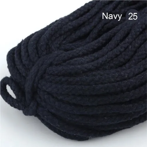 25 Navy 5 мм хлопковый шнур, экологичный витой канат, высокопрочная нить, сделай сам, текстиль, ремесло, тканая веревка, украшение для дома, Touw, 5 ярдов/партия - Цвет: 25 Navy