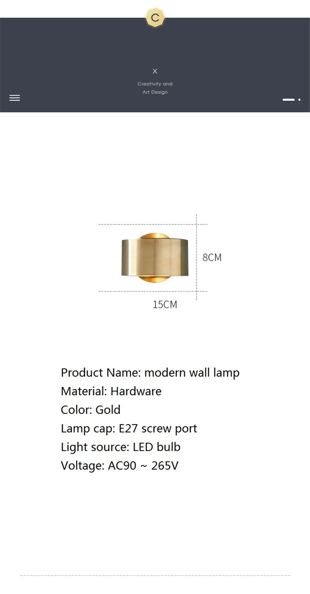 Simple Modern LED Wall Light Nordic Design Loft Decor Sconce Wall Lights Iron Gold Bedside Wall Lamp Home Lighting Luminaire (11)