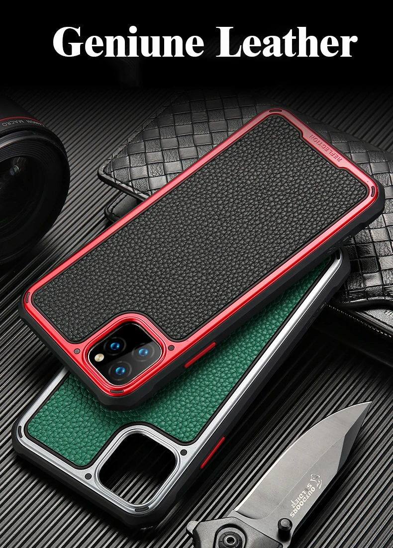 new luxury leather airbag For Apple iPhone 11pro max mobile phone case fall proof protective leather case For iPhone11 pro