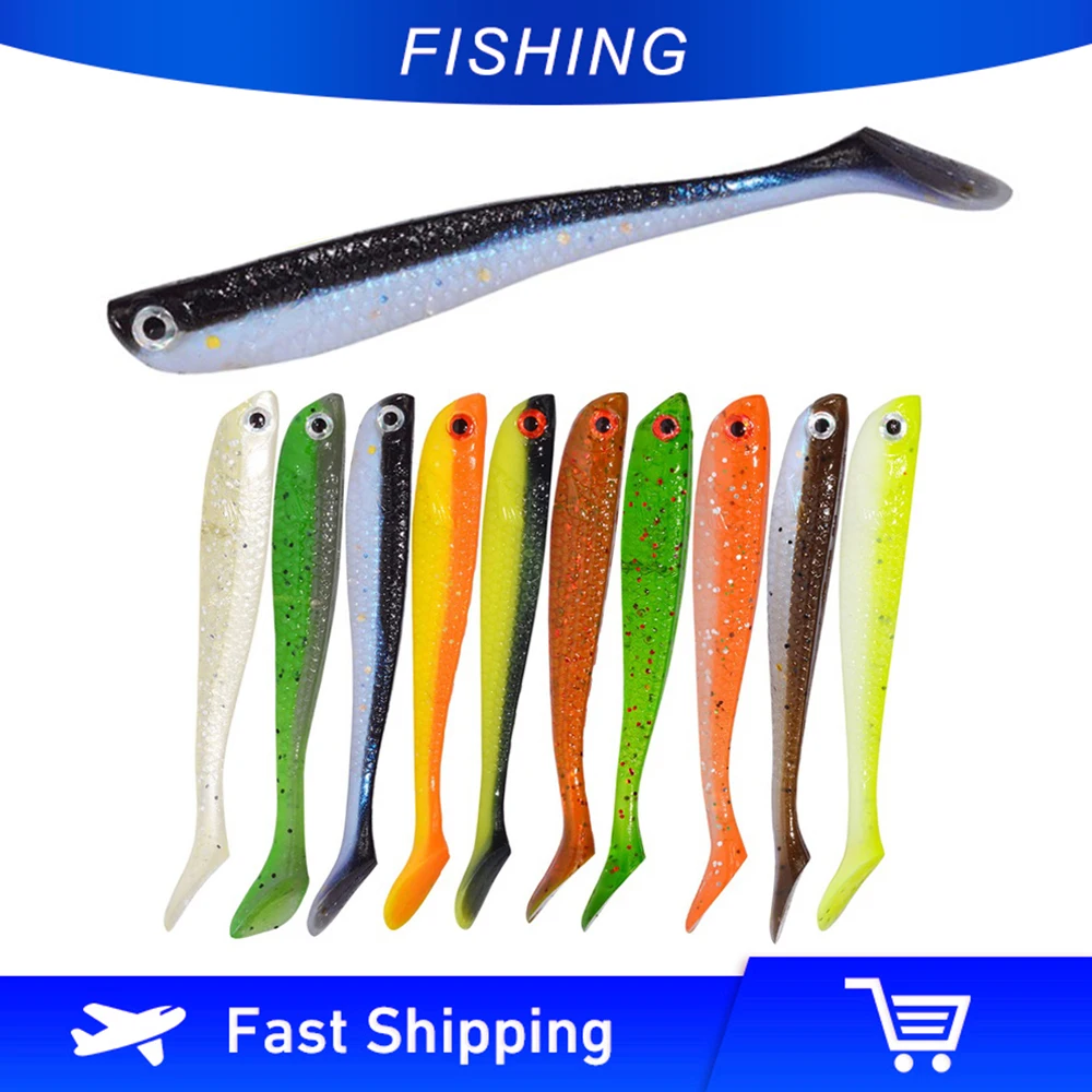 Мягкая рыболовная приманка Afishlure 10 шт./лот окунь вес 75 мм/2 8 г Т образный хвост