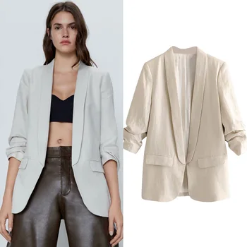 

Best Selling Ladies Autumn Newest Solid Color Fashion Slim Ins Long Sleeve Suit Women Casual Nice Loose Suit Fashion Tops Coats