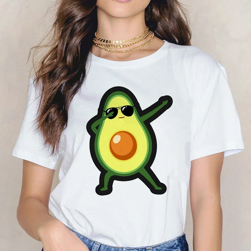 Авокадо Kawaii женские футболки Harajuku футболка с коротким рукавом Vogue 90s корейский