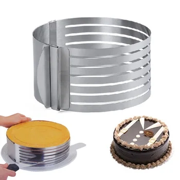 

Retractable Stainless Steel Baking Mold Mousse Circle Ring Cake Baking Tool Set Adjustable Bakeware 3D DIY Bakeware