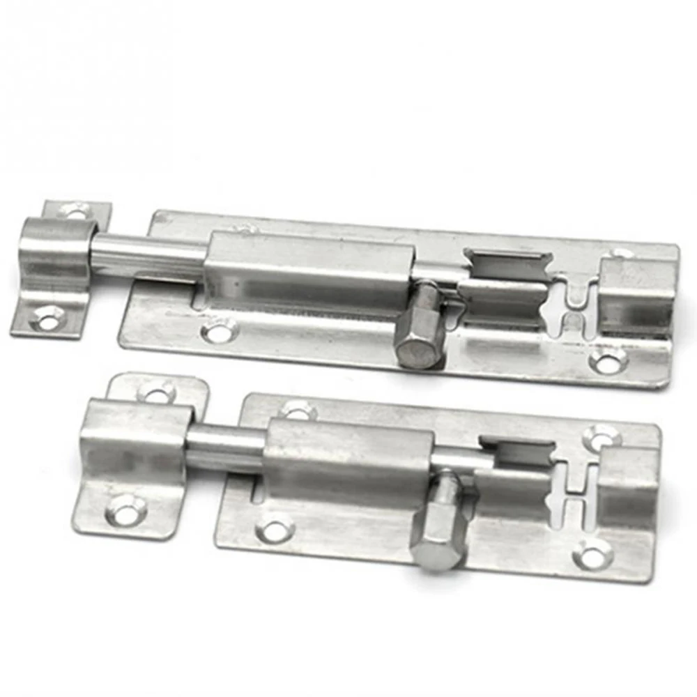 

1Pc 1.5/2/3/4 Inch Silver Color Stainless Steel Door Latch Sliding Lock Barrel Bolt Latch Gate Safety Lock