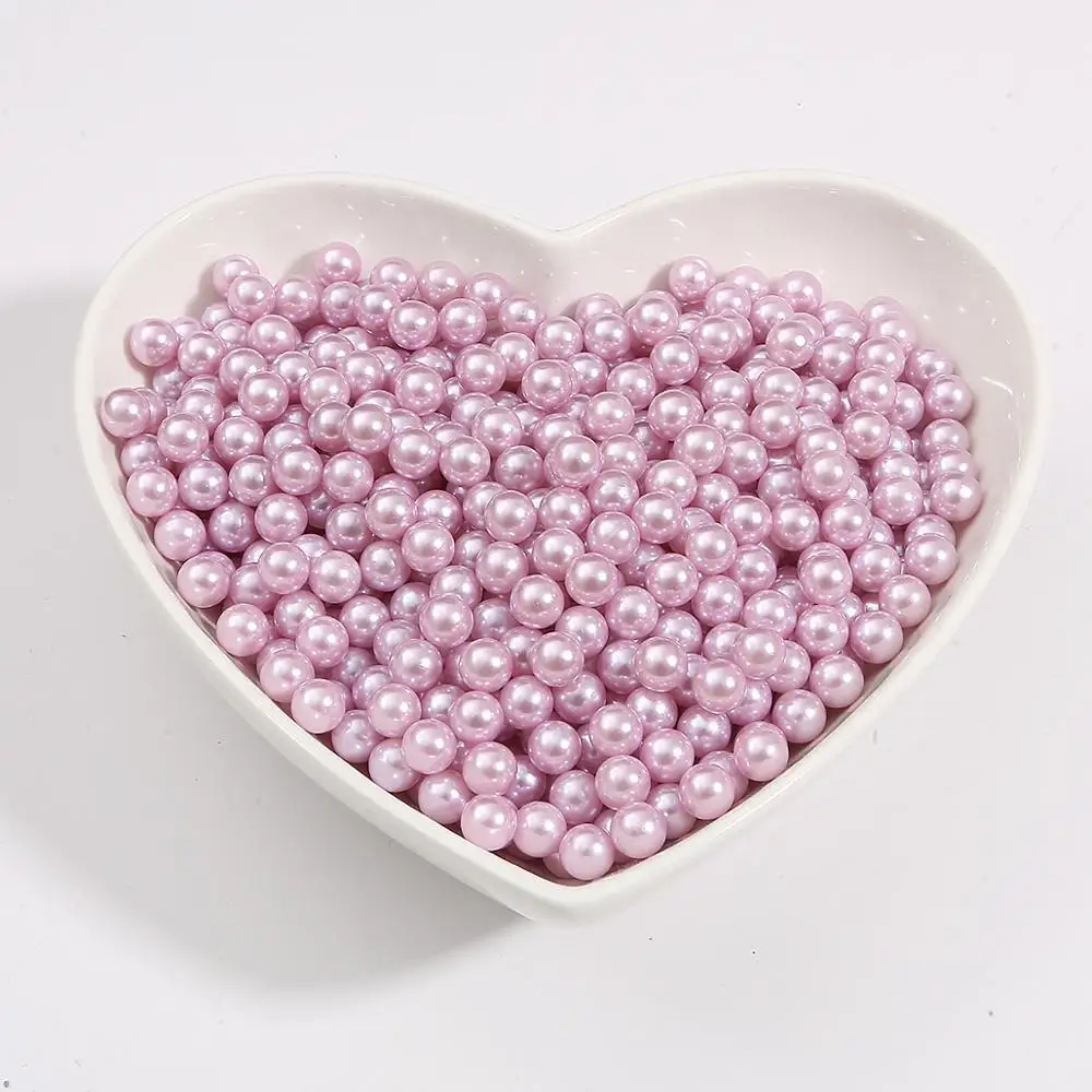 Light Purple Высокое качество, 4 мм, разноцветные Круглые бусины из АБС-пластика, имитация жемчуга, круглые бусины без отверстий, аксессуары для рукоделия, 16 г/лот, приблизительно 500 шт - Цвет: Light Purple