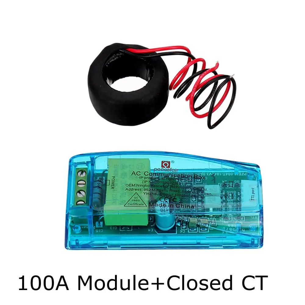 

NEW PZEM-004T Update AC Communication Box Power Energy Watt Meter Volt Amp PF Frequency Kwh Voltmeter 100A Module+Closed CT