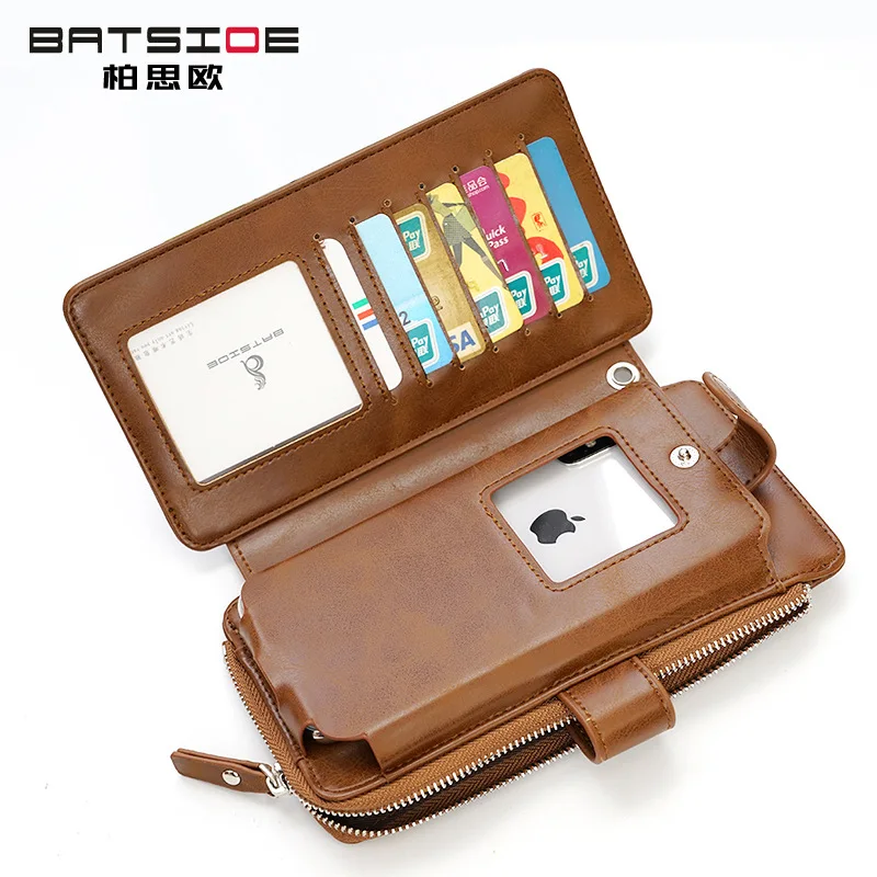 

2019 New Style MEN'S Wallet Long Mobile Phone Bag Business Wallet Zipper Handbag Retro Package