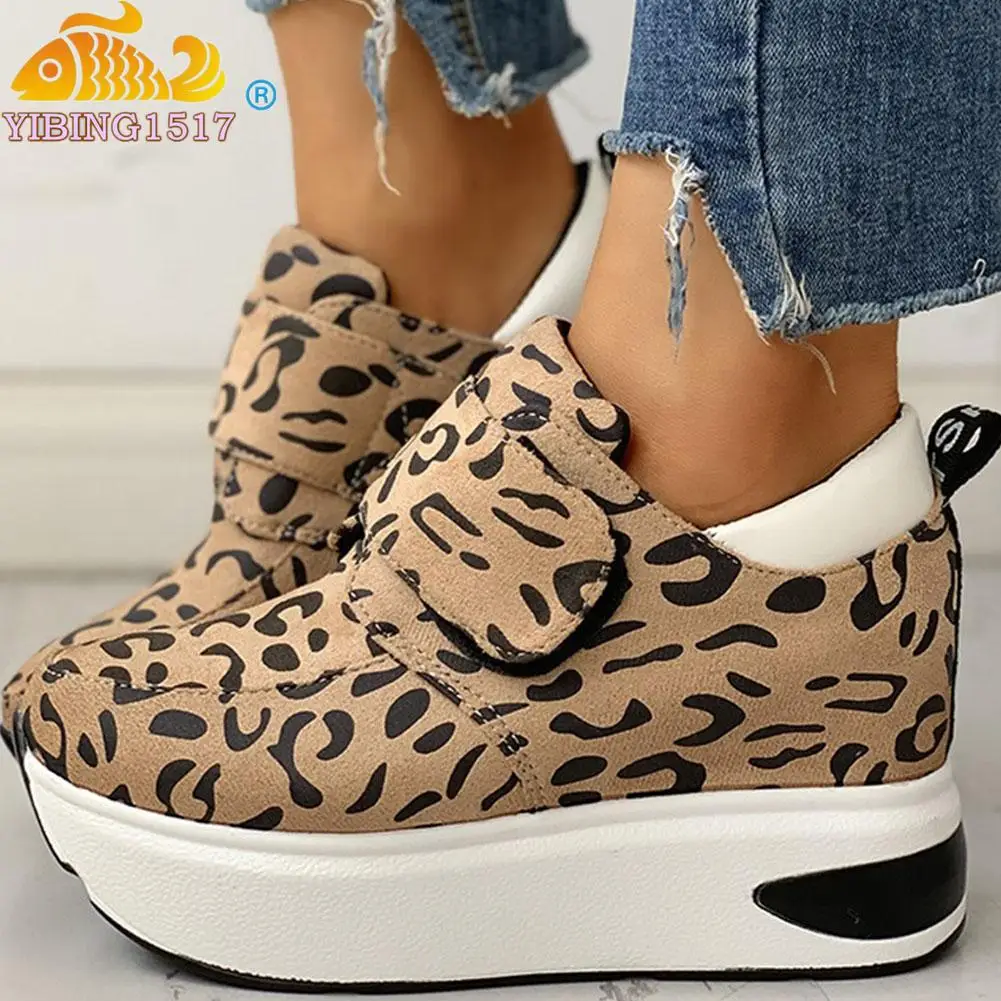 

NAUSK Fashion 2020 INS Leopard Spring Shoes Woman flat platform hook&loop Leisure casual Shoes Women flats sneakers traniers