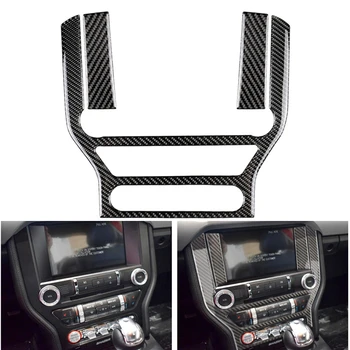 

Carbon Fiber Car Console Frame Stickers For Ford Mustang 2015-2017 Car Center Control Panel AC CD Covers Car Styling