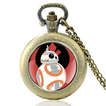 

Cool Galactic Empire Robot Glass Cabochon Quartz Pocket Watch Vintage Men Women Pendant Necklace Watches Gifts