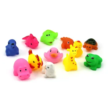 

12pcs/lot Animal Bath Toys With BiBi Sound Baby Water Toys Set For Kids Beach Game Bathtub Kids Baby Gift
