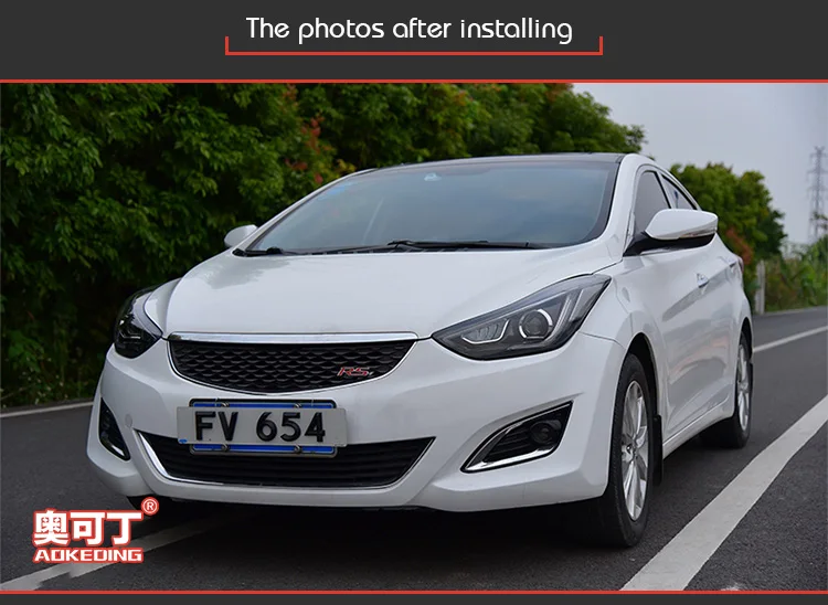 Головной светильник s для автомобиля hyundai Elantra 2011- DRL Дневной ходовой светильник светодиодный Биксеноновая лампа противотуманный светильник s тюнинг автомобильные аксессуары