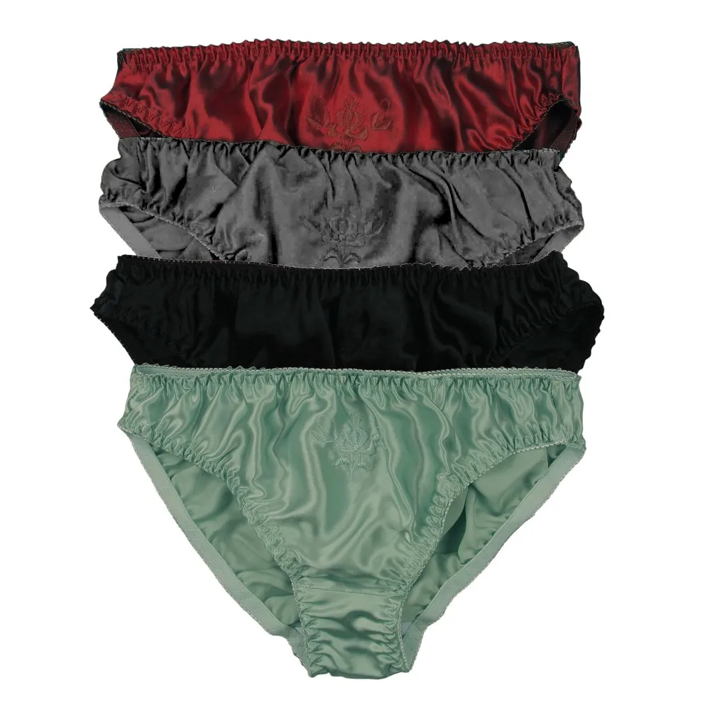 Трусики бикини женские шелковые 4 пары|bikini panties|panties sizewomans bikini panties |
