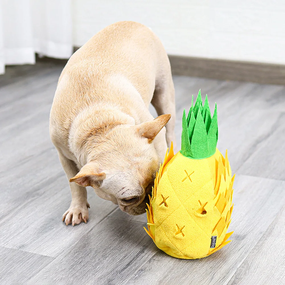 Plush Pineapple Dog Sniffing Mat Hide Food Training Puppy Stress Release Pad Plush Training Toys Pets Accessories Supplies