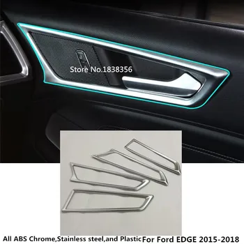 

For Ford EDGE 2015 2016 2017 2018 styling protect detector sticker trim moulding car body door inner built handle bowl 4pcs