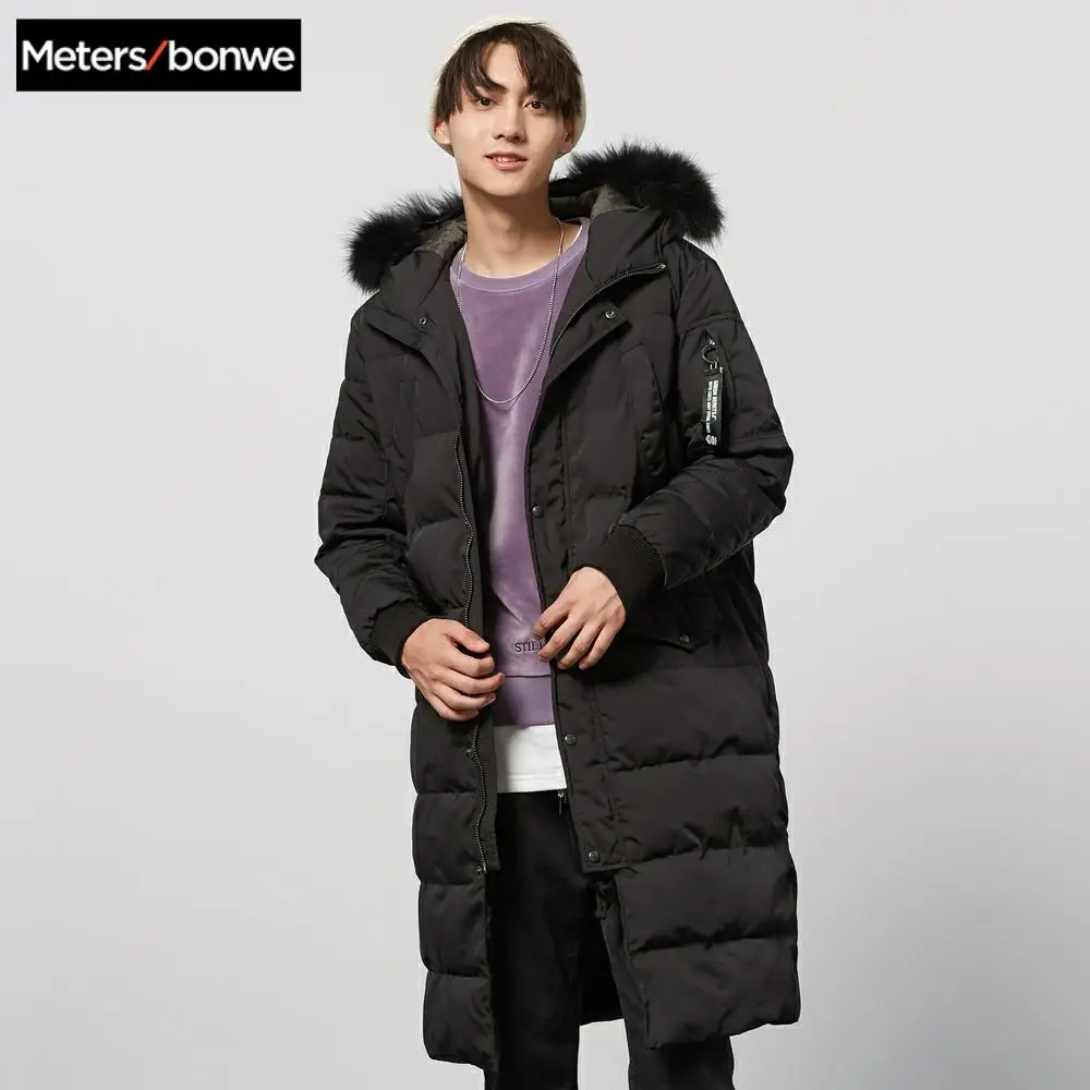

Metersbonwe New Winter Men Long Parka Fur Collar Cotton Jacket Clothes Warm snowproof Hooded Padded Coat