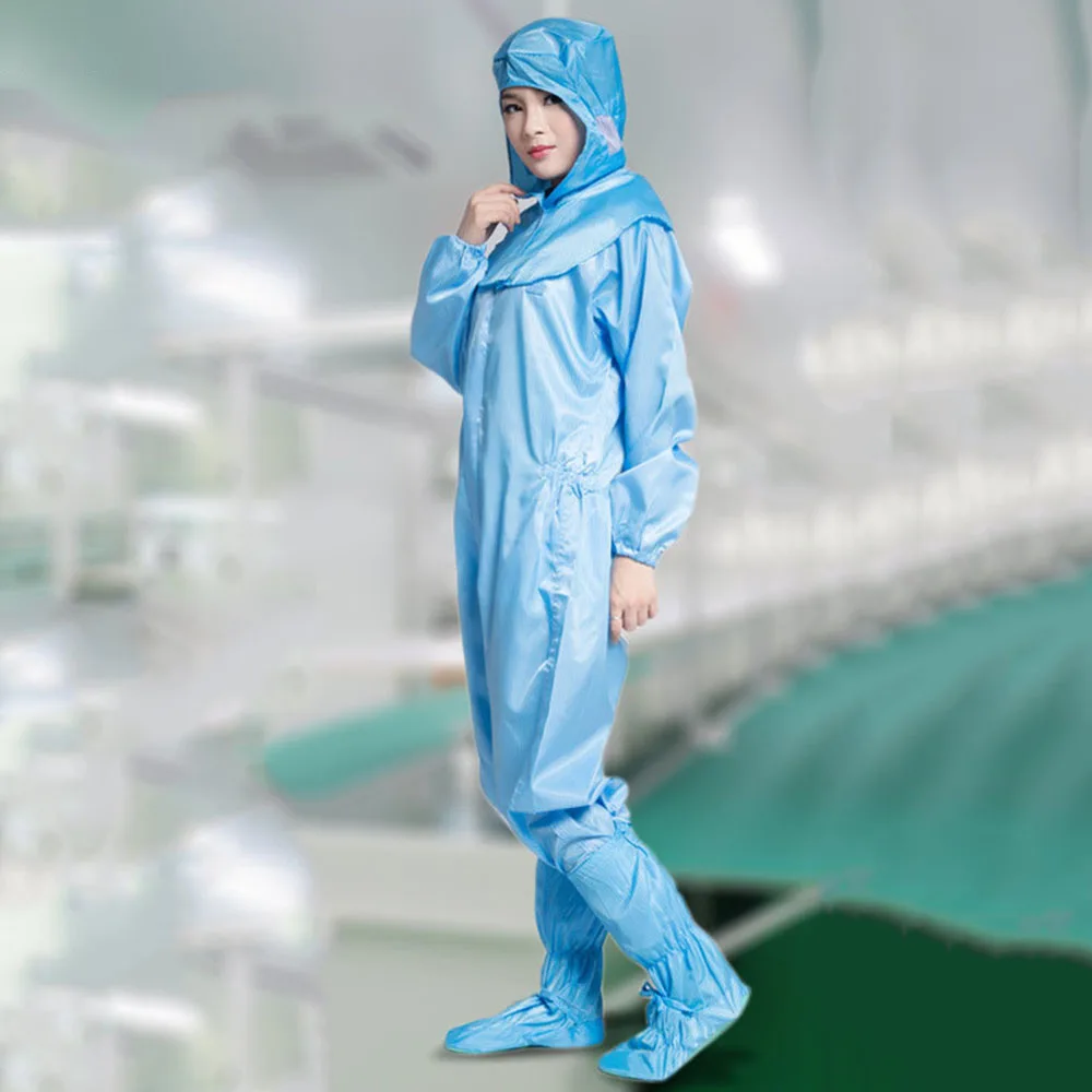 

Solid White Safety Clothing Breathable Hooded Unisex Coverall Resistance To Oil Liquid Anti-static Jumpsuits Protective Suit