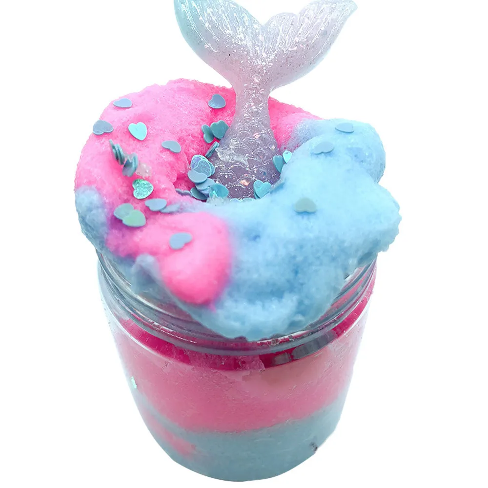 Beautiful color fish tail Cloud Slime Kids Mud Play Plasticine Gum Polymer Clay Antistress slime children