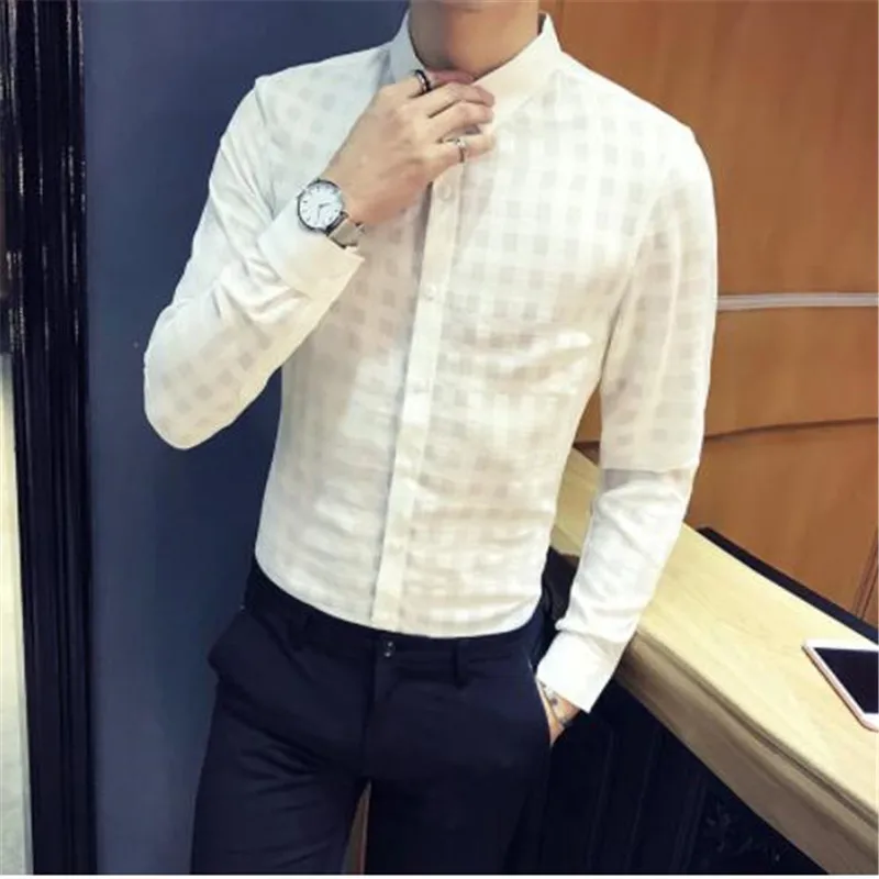 Mens Check Shirt Transparent Shirt Men 