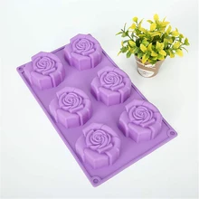 

6 Silicone 3D Flower Rose Cake Mold Chocolate Mould Handmade Soap Mold DIY Chocolate Cake Decor Baking Mold Accessories