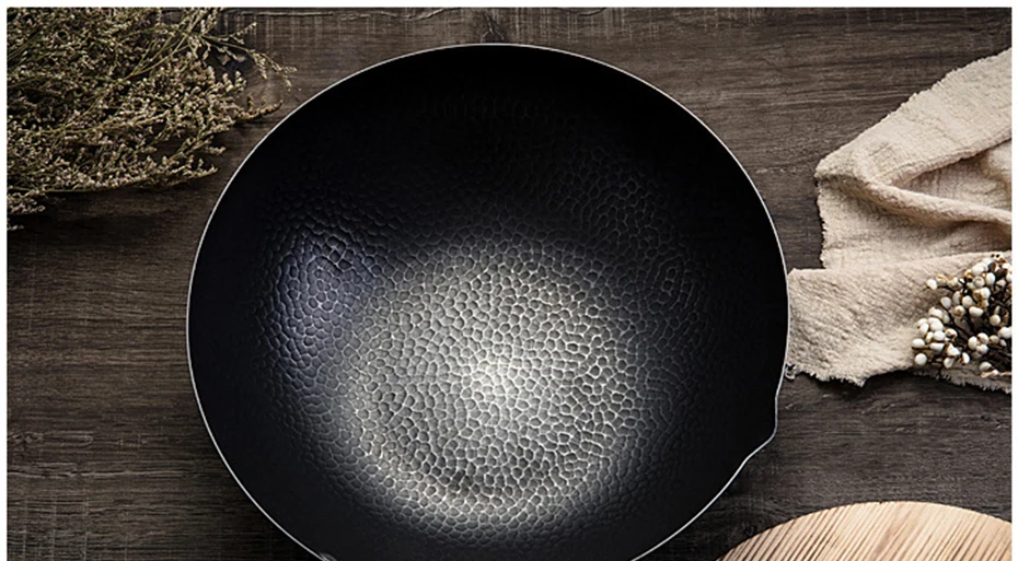 Konco ferro fundido wok panela de ferro