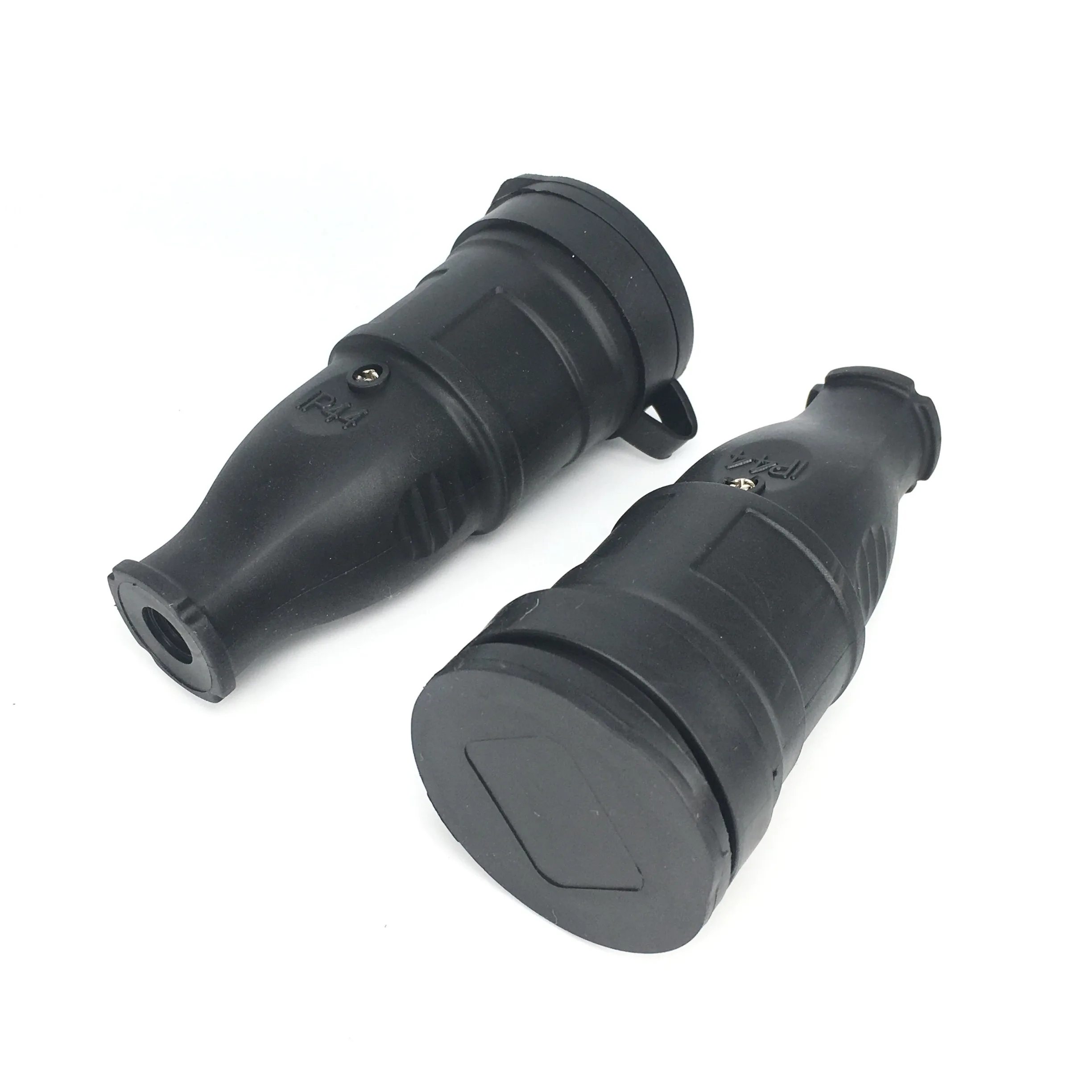 Rubber Waterproof Socket Plug EU Electrical Grounded European Connector With Cover IP44 For DIY Power Cable Cord 16A