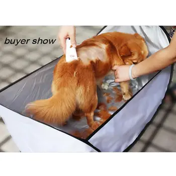 

Pets Hair Cutting Bib Oxford Fabric Hair Collector Foldable Barber Bib For Dogs Cats Limpia Patas Perro Chiens Accessoires Pour
