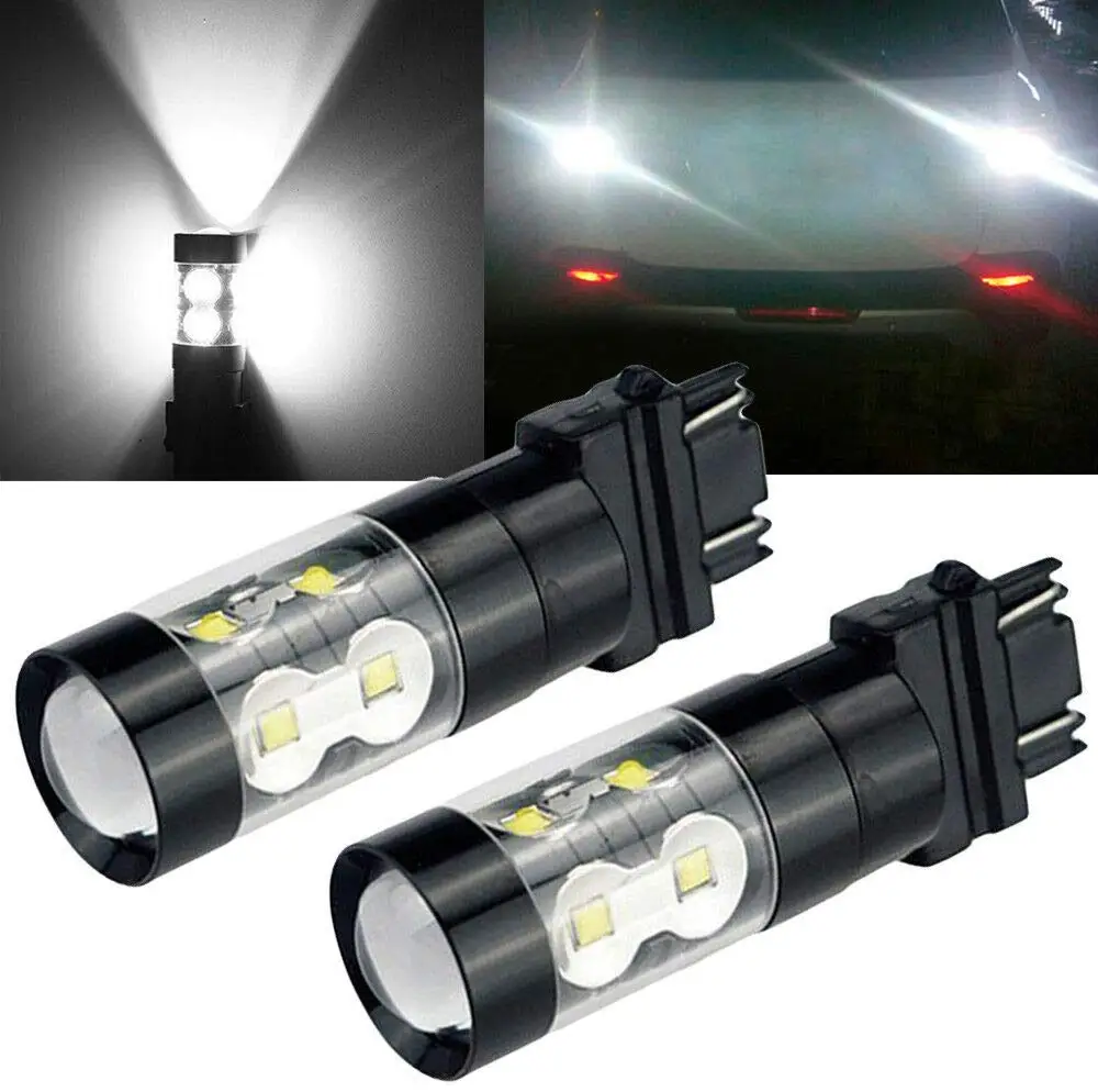 

2*bombillas 50W 1900 Lumens Canbus 3056 3156 3057 3157 4157 LED car Bulbs White with Projector for Back Up Reverse Brake Lights