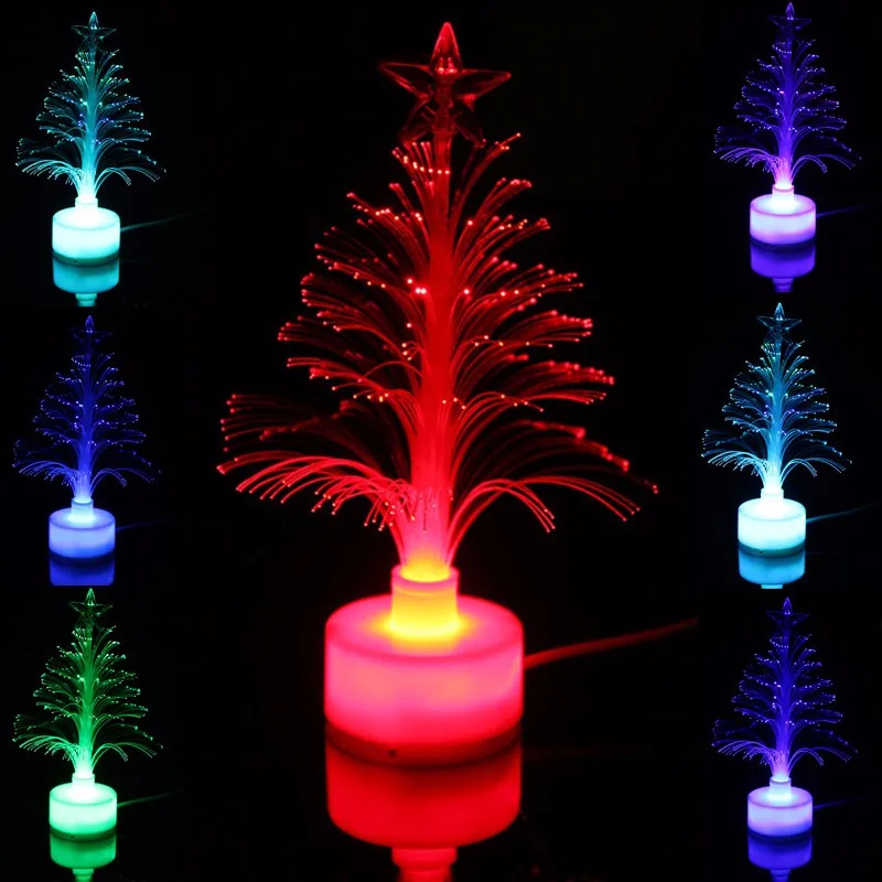  Smuxi Mini USB LED Night Light Color Changing Fiber Optical LED Light Christmas Tree Lamp Home Deco - 4000060606716