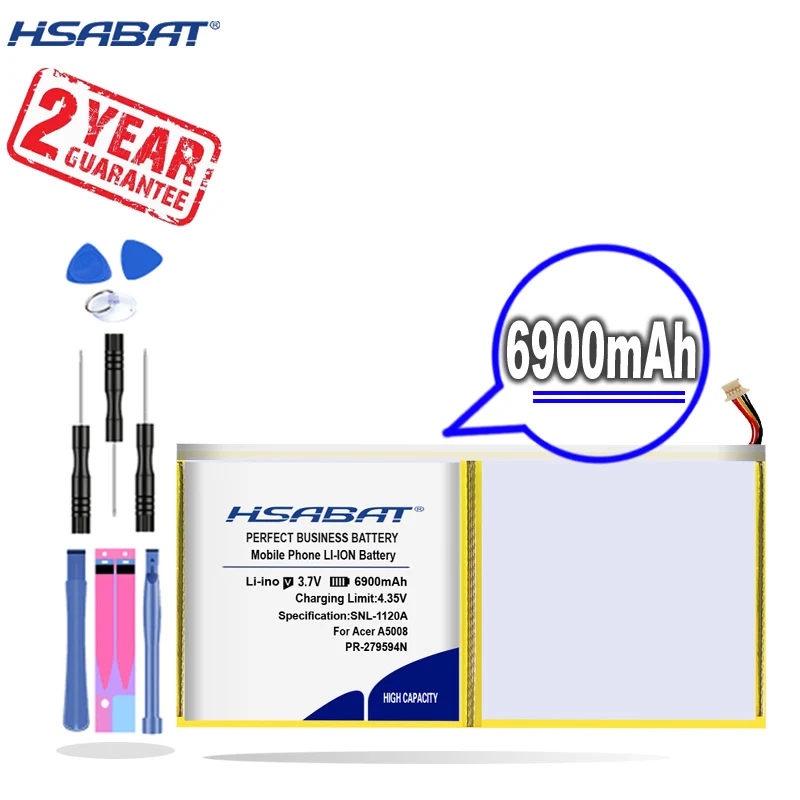 Новое поступление [HSABAT] 6900 мА/ч PR-279594N Батарея для Acer A5008 Iconia One 10 B3-A20 B3-A30 A3-A40 |