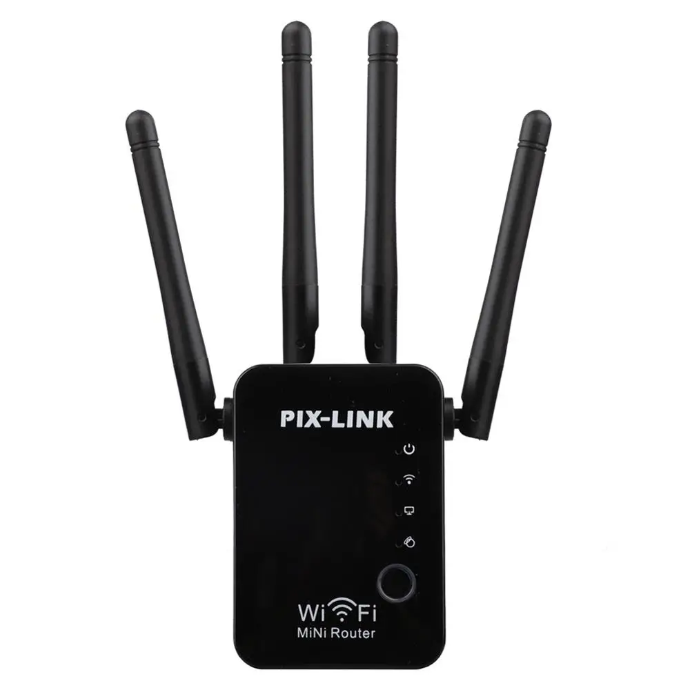 4 Antennas PIXLINK Wi-Fi ретранслятор 300 Мбит усилитель Rourter/режим ретранслятора/точки доступа Диапазон сети расширитель маршрутизатора Мощность расширитель Roteador 2/4 антенны - Color: 4 Antennas