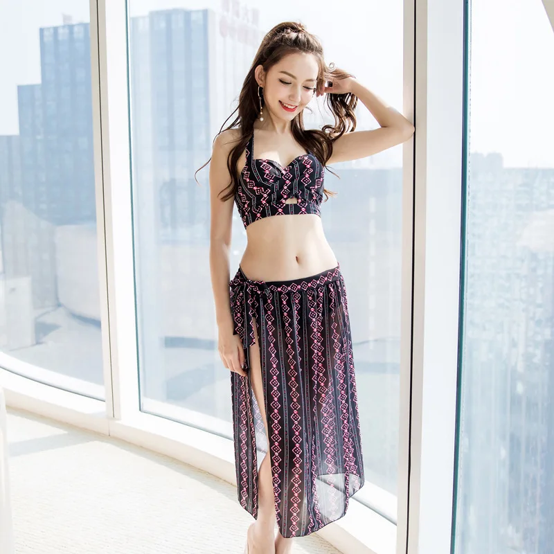 

Shuman New Products Bathing Suit Skirt Bikini Three-piece Set Underwire Push up Lace-up Veils Elegant Sun-resistant Tour Bathing