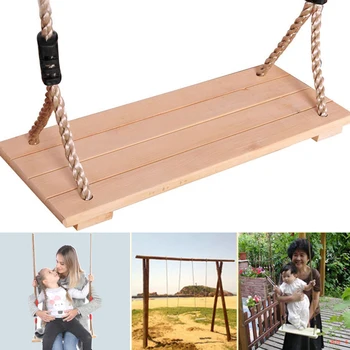 

Strong Hanging Tree Wooden Swing Seat Adjustable Rope Garden Decoration 4pc Board Indoor Outdoor Children Adult Hammock