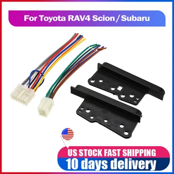 

4 Pcs/Set Car Stereo Radio 2 Din Dash Frame Trim With Wire Wiring Harness Adapter For Toyota RAV4 Scion /Subaru 6+10 Pins