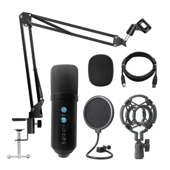 

BM-858 Professional Suspension Microphone Kit Live Broadcasting Sound Recording Condenser Microphone Set for Computer Karaoke