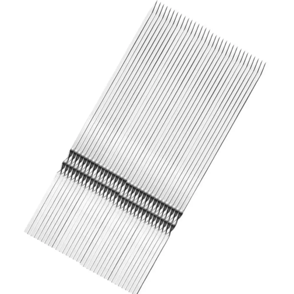 10pcs Reusable Flat Stainless Steel Barbecue Skewers Bbq Needle Stick For Outdoor Camping Picnic & Cooking Tools
