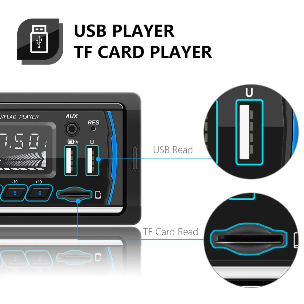 M4 Bluetooth Autoradio 1 DIN Car Stereo MP3 Player USB AUX FM AM RDS DAB DAB+ Radio Receiver TF Card U Disk In Dash Head Unit