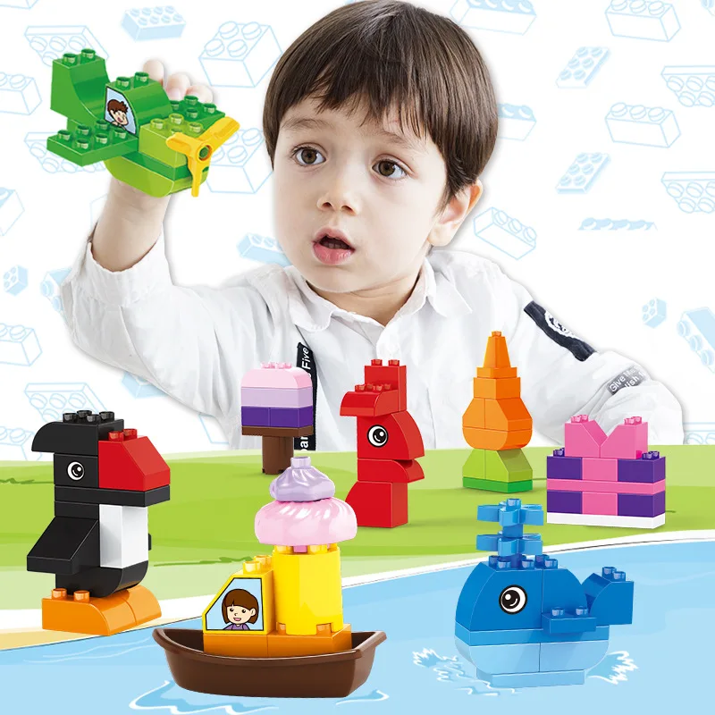 

Wange 096-5a Fun Creative Set Large Particles Educational Assembled Building Blocks Kindergarten Early Childhood Splicing Toys