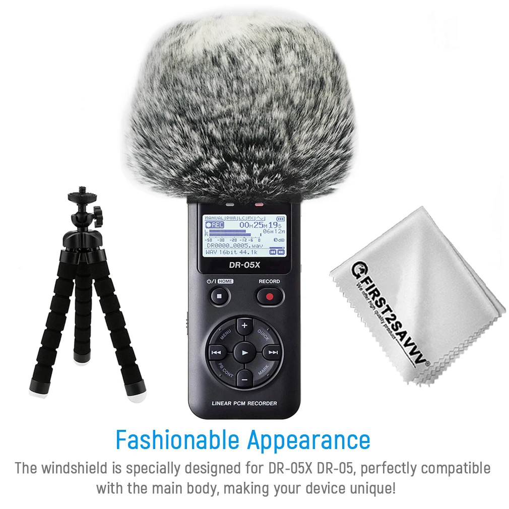 Pelzige Windschutzscheibenabdeckung für Tascam DR 05 Mikrofon 