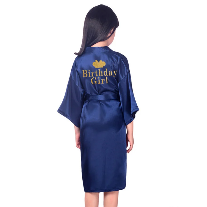 Women sleepwear, sleepwear pajamas: birthday girl & mother of birthday girl robe satin toddler baby women princess spa party favor ladies dressing gift kimono robes