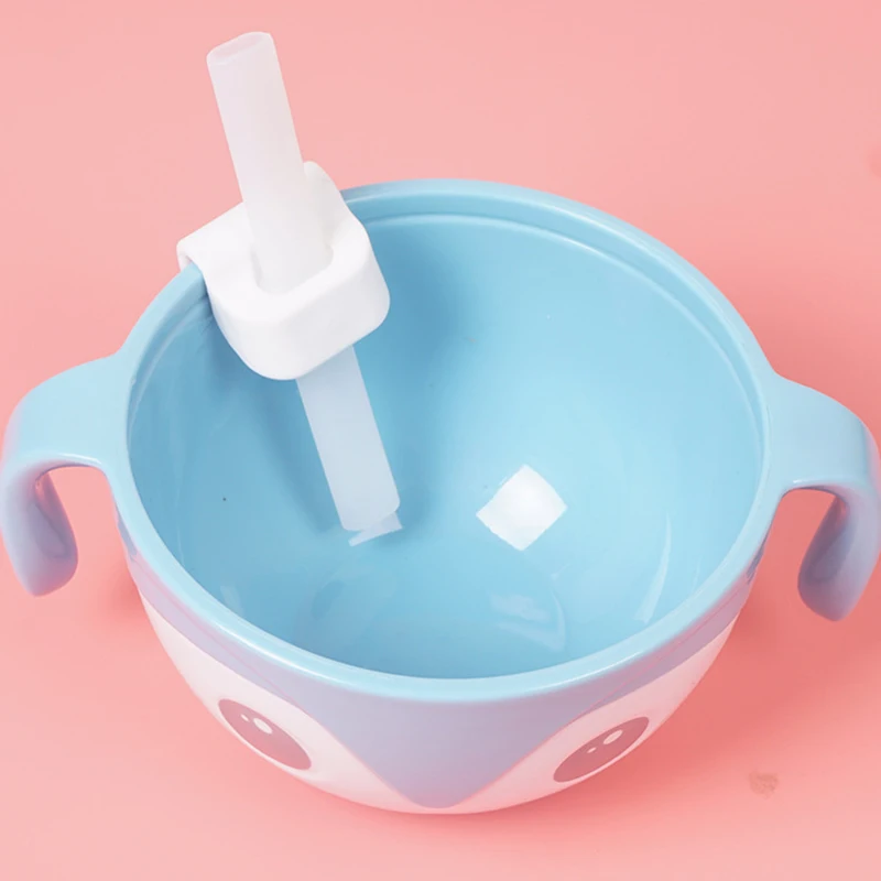 

Baby Feeding Bowl Cup Straw Mutilpurpose Buckle Design Porridge Soup Feeder Baby Drinking Straw Training Tool Kid Bottle Feeding