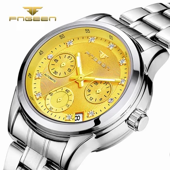 

2020 Women Luxury Yellow Mechanical Watch Women Watches Auto Date Automatic Watch Ladies Watch Clock montre femme reloj relogio