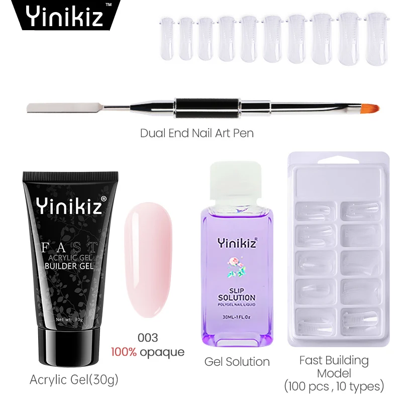 Акриловый гель Yinikiz 4 шт. в комплекте 30 мл уф для быстрого наращивания