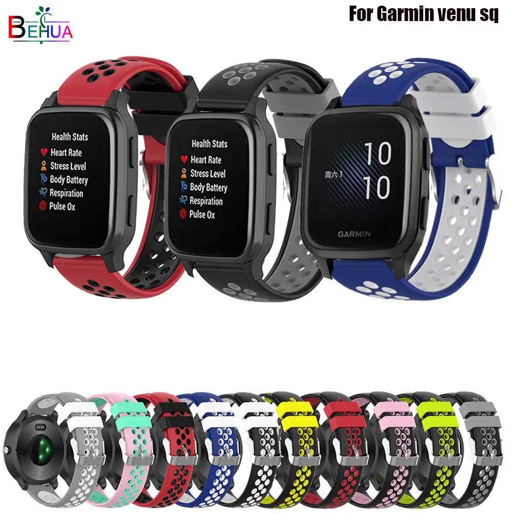 

WatchBand 20MM For Garmin Venu SQ / Forerunner 245 Silicone Bracelet Replacement Watch strap For Amazfit Bip S / U Wristband