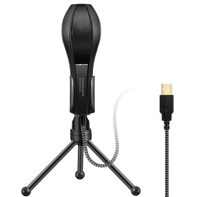 Металлический Usb конденсаторный микрофон записи для ноутбуков, Mac или Windows кардиоидный студийный записывающий вокал, голосовой контроль
