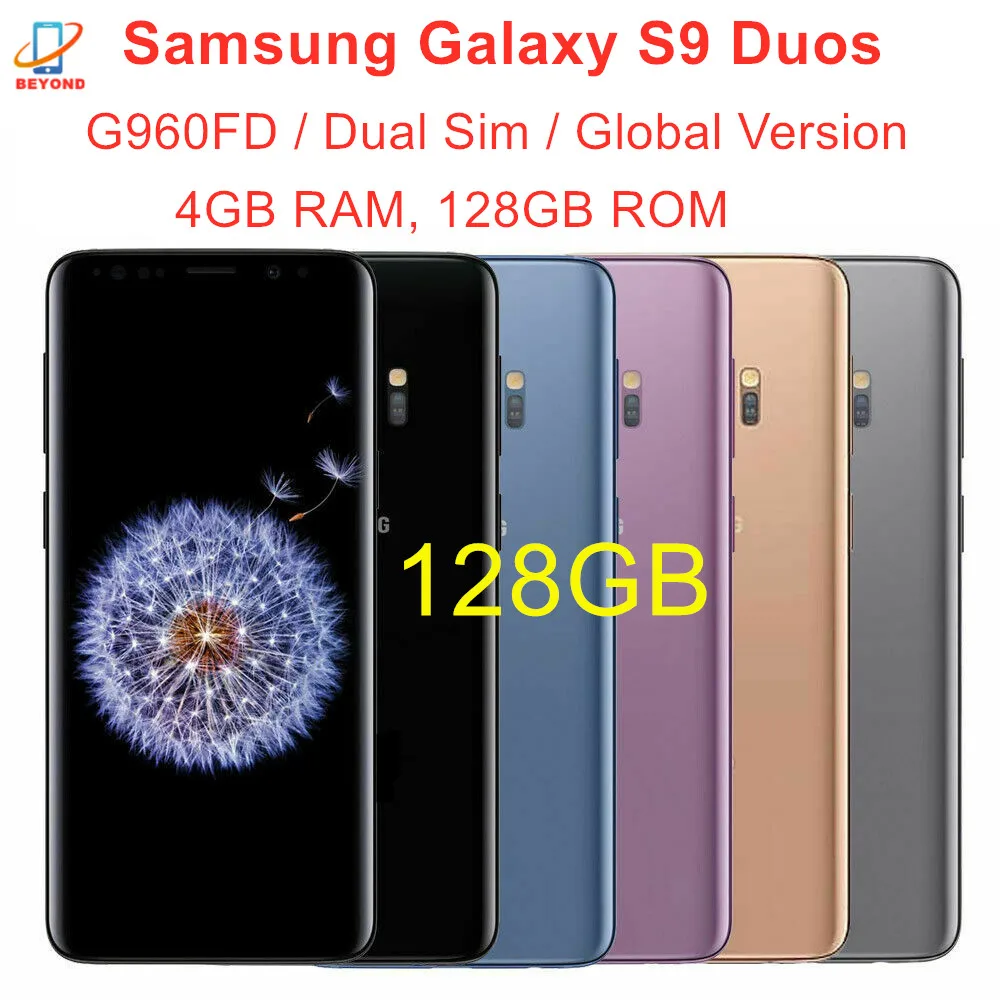 Samsung Galaxy S9 Duos G960FD Dual Sim 128GB ROM 4GB RAM versión Global Octa Core 5,8